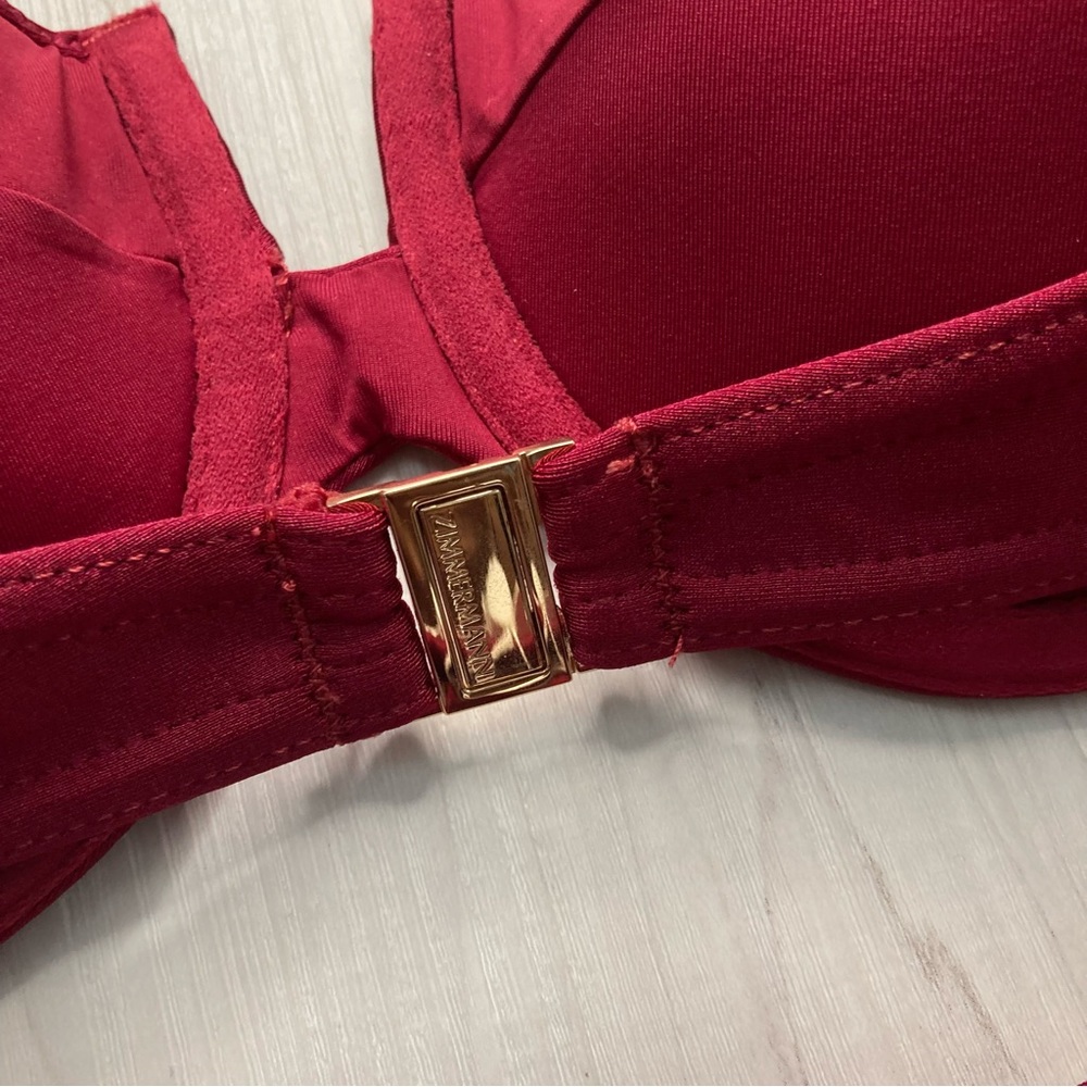 Zimmermann Ruby Red Balconnette + Chain Link High Rise Bikini Bottom Set - Picture 13 of 15
